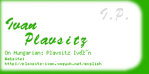 ivan plavsitz business card